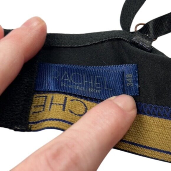 Rachel Roy Black Bra 34B With Adjustable Straps & Logo Band - Picture 4 of 6